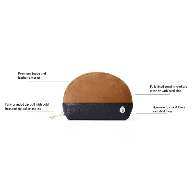 Fairfax and Favor Chiltern Coin Purse Tan Navy